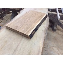 Baumscheibe, Waschtisch, Tischplatte, unbesäumt/gerade, Eiche, Baumkante 80x45x4,5cm